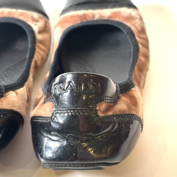 Prada Vintage Velvet & Patent Flats | Made in Italy Designer Shoes size 5 - Picture 6 of 11